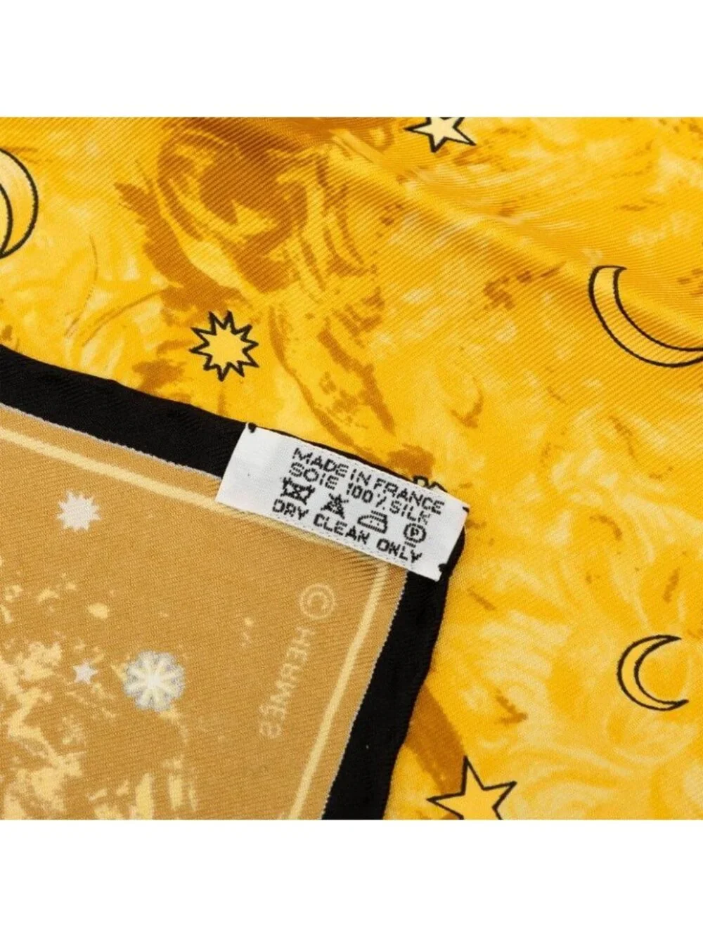 Hermes Carre 45 Petit L'annee Des Etoiles Age of Stars Scarf Brown Black